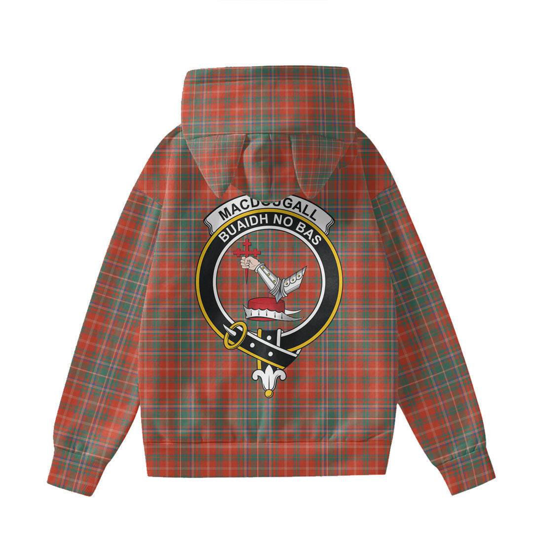 MacDougall Ancient Tartan Crest Hoodie Decorative Ears