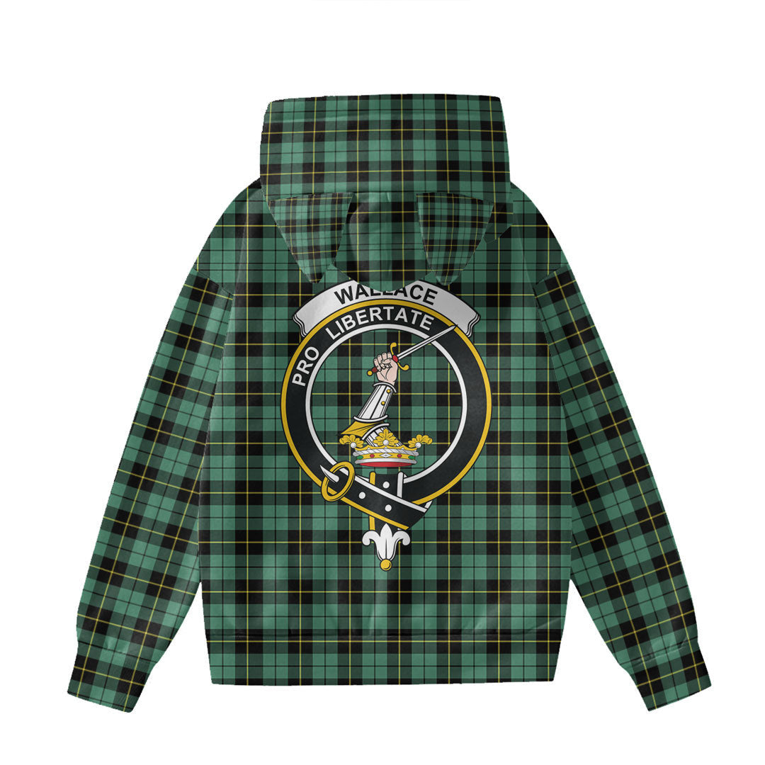 Wallace Hunting Ancient Tartan Crest Hoodie Decorative Ears