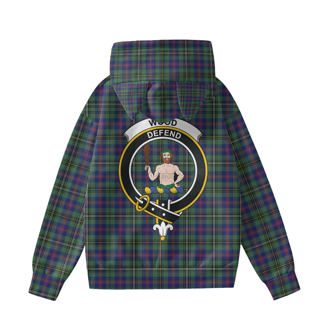 Wood Modern Tartan Crest Hoodie Decorative Ears