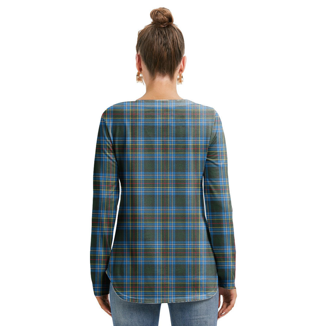 Cockburn Modern Tartan Crest Long Sleeve Neckline Tie Sweatshirt