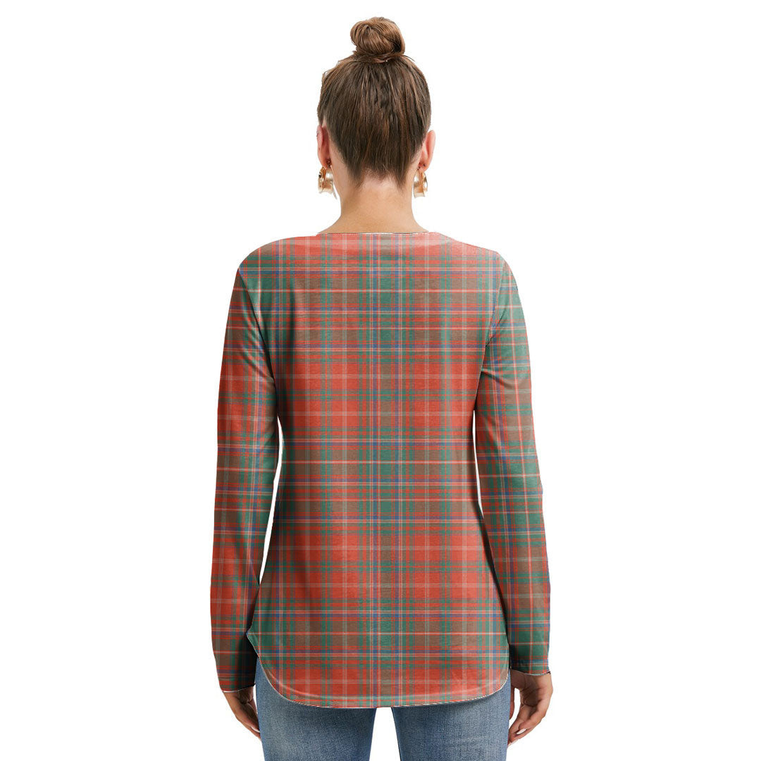 MacDougall Ancient Tartan Crest Long Sleeve Neckline Tie Sweatshirt