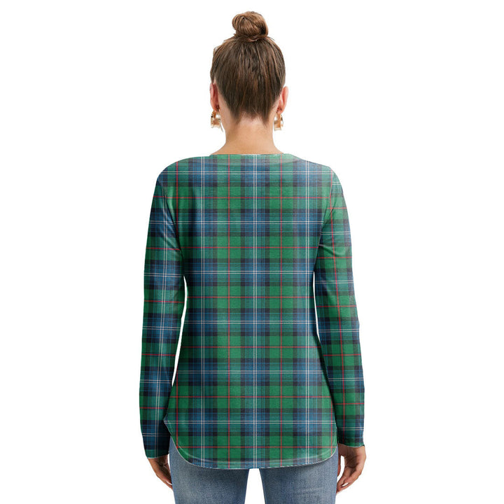 Urquhart Ancient Tartan Crest Long Sleeve Neckline Tie Sweatshirt