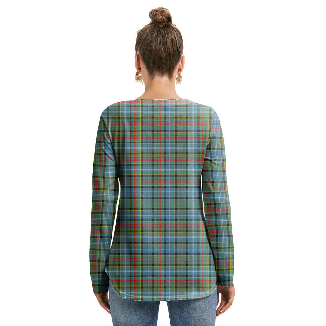 Paisley District Tartan Plaid Long Sleeve Neckline Tie Sweatshirt