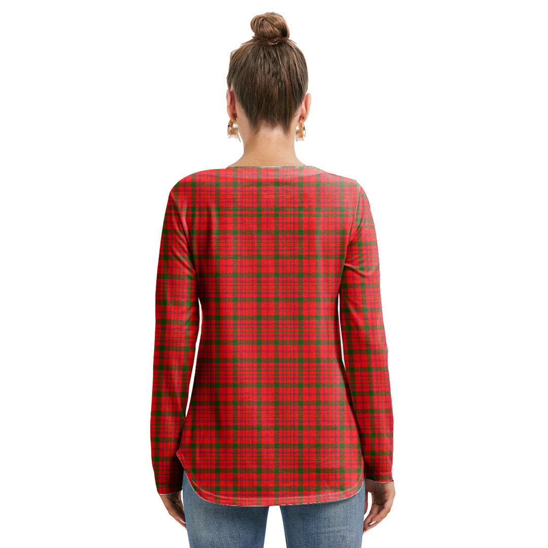 MacDonnell of Keppoch Modern Tartan Plaid Long Sleeve Neckline Tie Sweatshirt