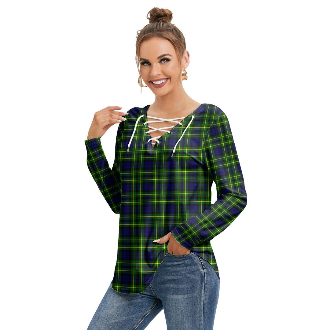 Campbell of Breadalbane Modern Tartan Plaid Long Sleeve Neckline Tie Sweatshirt