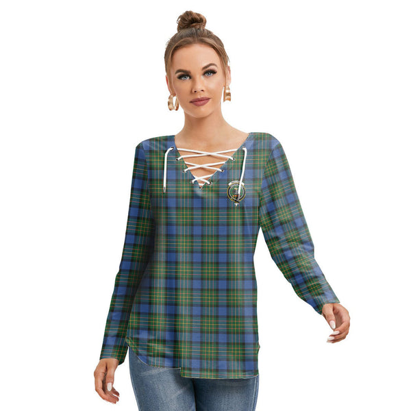 MacLaren Ancient Tartan Crest Long Sleeve Neckline Tie Sweatshirt