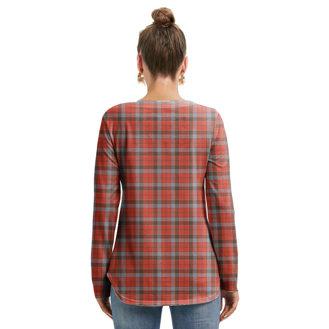 Robertson Weathered Tartan Crest Long Sleeve Neckline Tie Sweatshirt