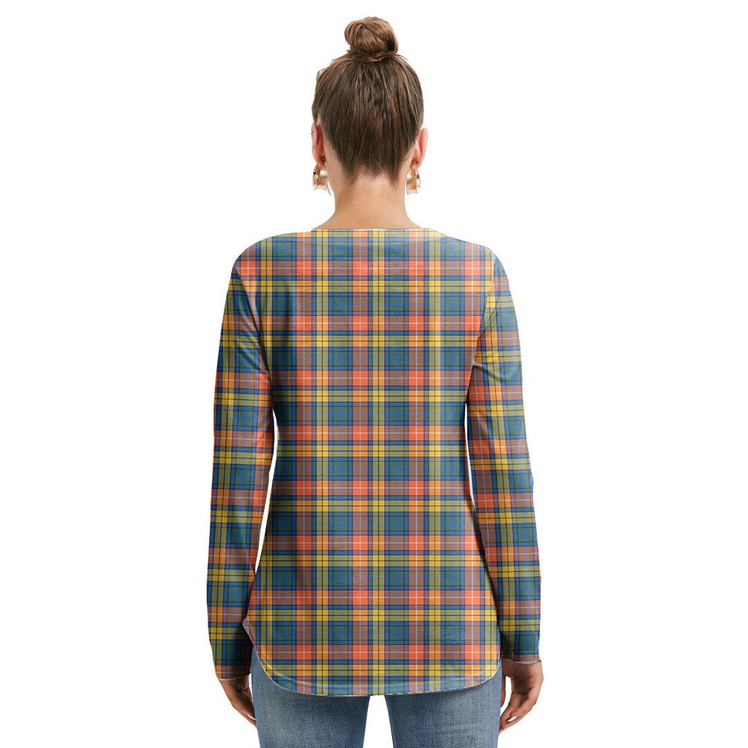 Buchanan Ancient Tartan Crest Long Sleeve Neckline Tie Sweatshirt