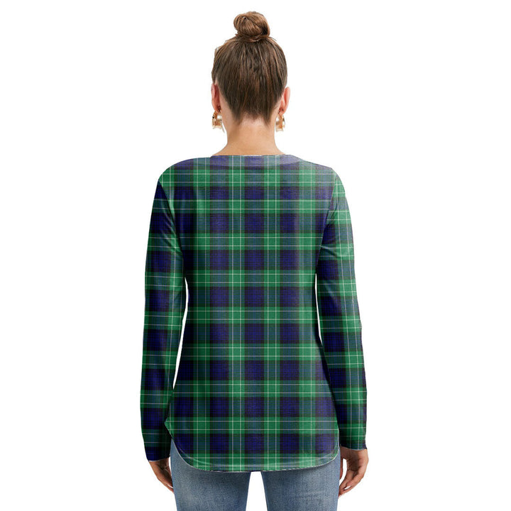 Abercrombie Tartan Plaid Long Sleeve Neckline Tie Sweatshirt