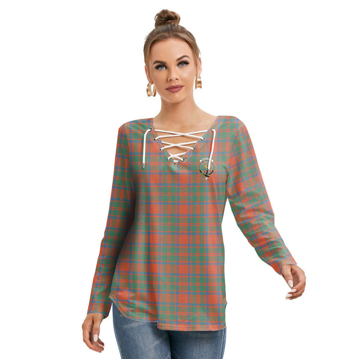 MacKintosh Ancient Tartan Crest Long Sleeve Neckline Tie Sweatshirt