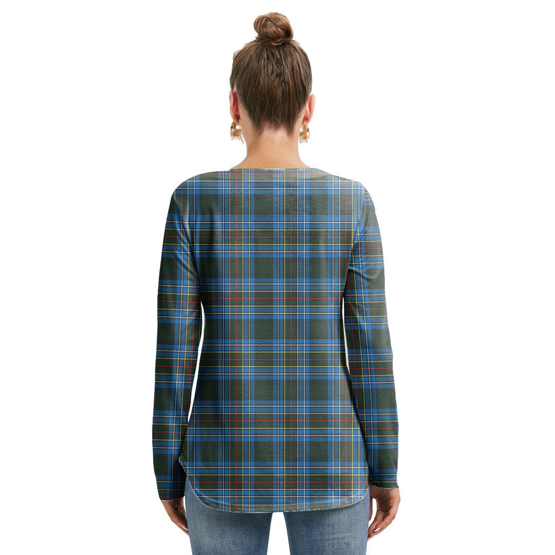 Cockburn Modern Tartan Plaid Long Sleeve Neckline Tie Sweatshirt