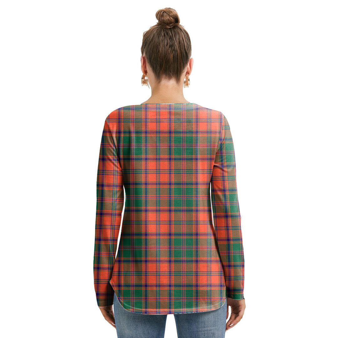 Stewart of Appin Ancient Tartan Crest Long Sleeve Neckline Tie Sweatshirt