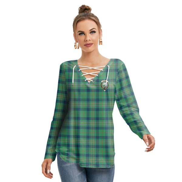 Kennedy Ancient Tartan Crest Long Sleeve Neckline Tie Sweatshirt