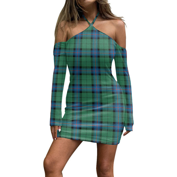 Armstrong Ancient Tartan Plaid Halter Lace-up Dress