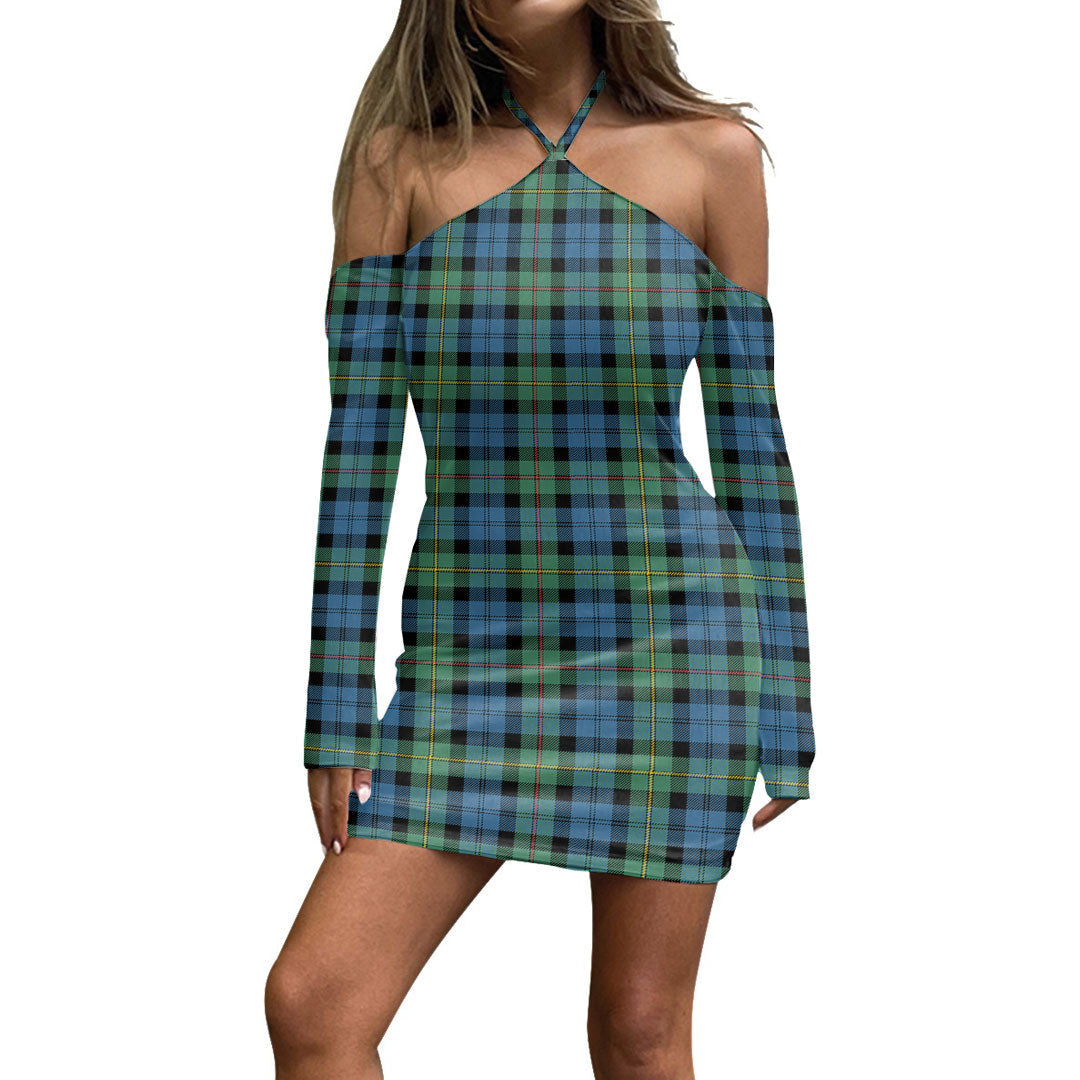 MacEwen Ancient Tartan Plaid Halter Lace-up Dress