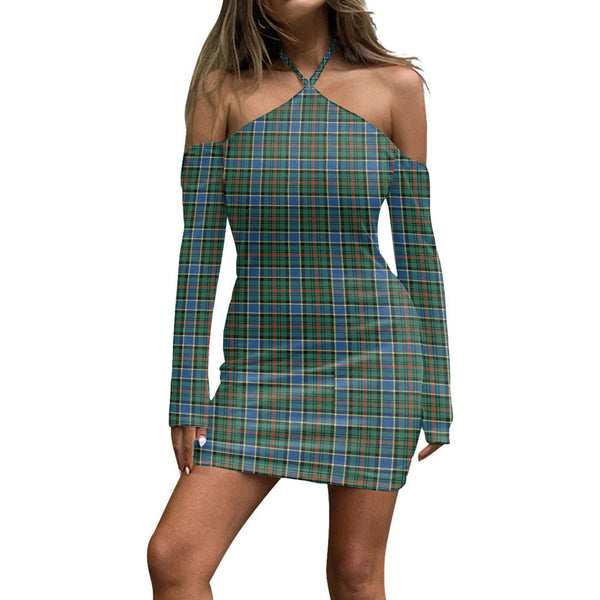 Ogilvie Hunting Ancient Tartan Plaid Halter Lace-up Dress