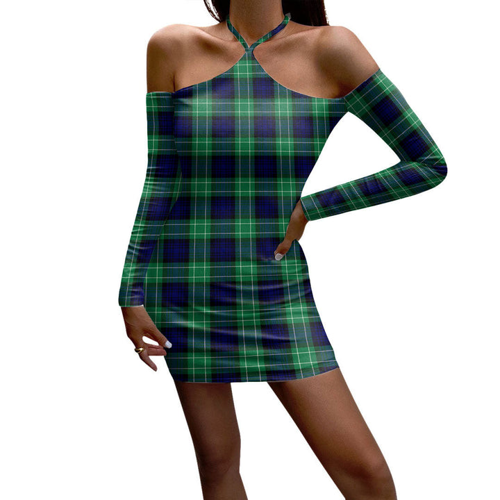 Abercrombie Tartan Plaid Halter Lace-up Dress