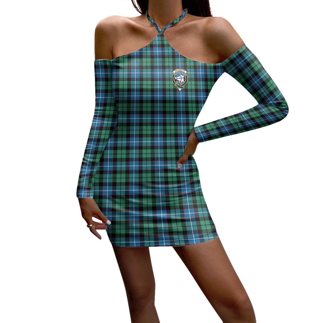 Galbraith Ancient Tartan Crest Halter Lace-up Dress