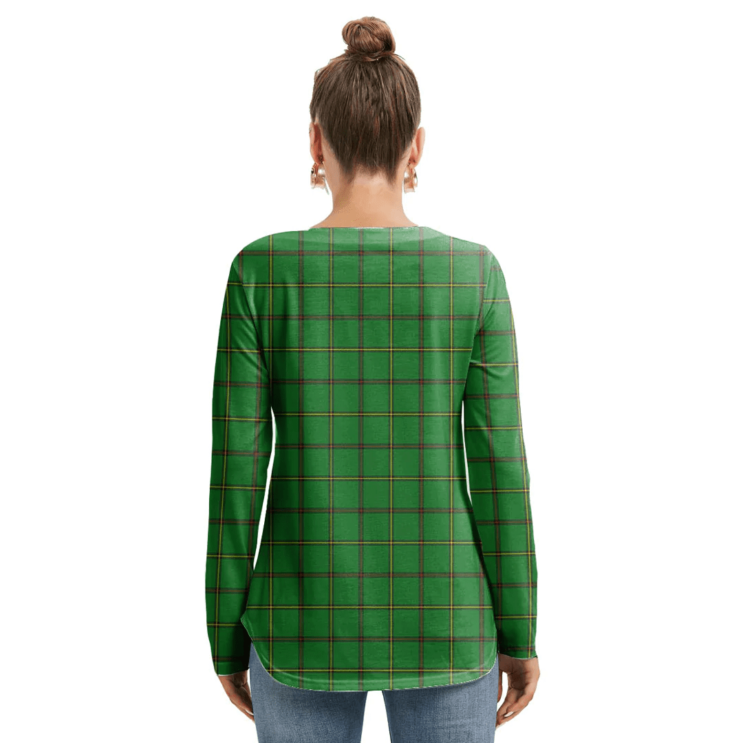 Don _Tribe of Mar Tartan Crest Long Sleeve Neckline Tie Sweatshirt