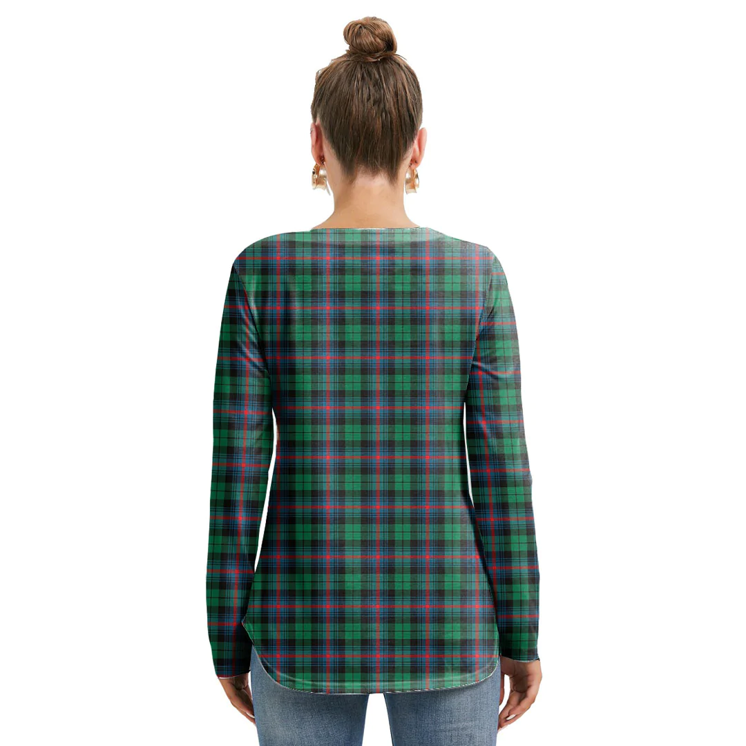 Urquhart Broad Red Ancient Tartan Crest Long Sleeve Neckline Tie Sweatshirt