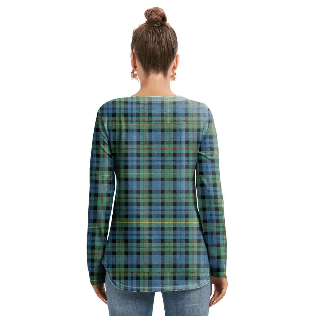 MacEwen Ancient Tartan Plaid Long Sleeve Neckline Tie Sweatshirt