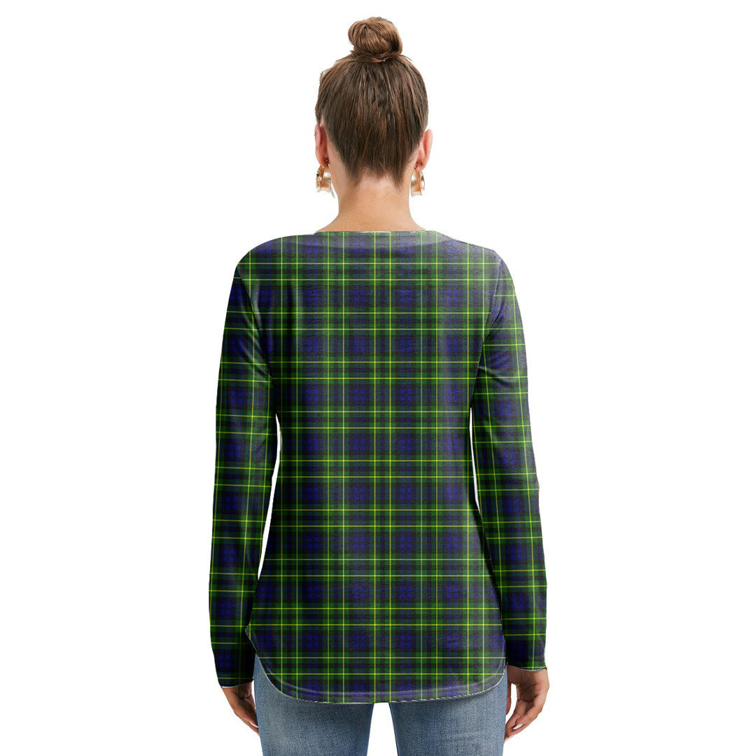 Campbell of Breadalbane Modern Tartan Crest Long Sleeve Neckline Tie Sweatshirt