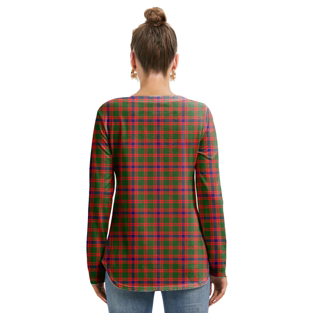 Skene Modern Tartan Crest Long Sleeve Neckline Tie Sweatshirt