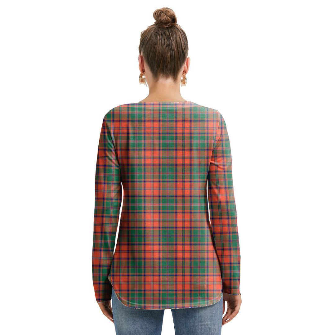 Stewart of Appin Ancient Tartan Plaid Long Sleeve Neckline Tie Sweatshirt