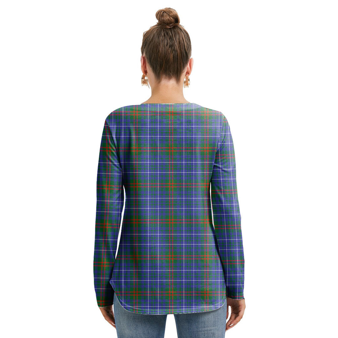 Edmonstone Tartan Crest Long Sleeve Neckline Tie Sweatshirt