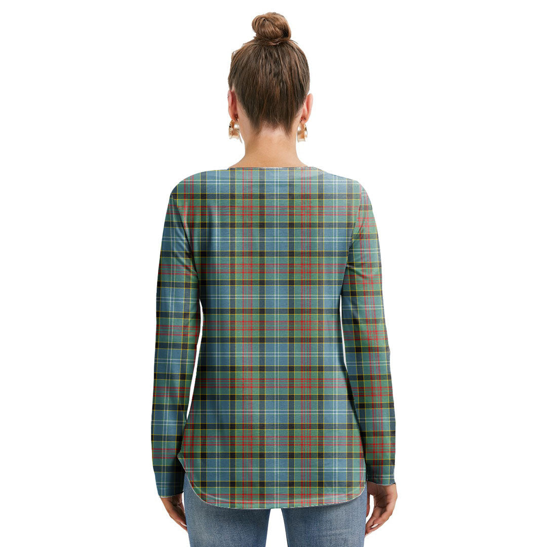 Paisley District Tartan Crest Long Sleeve Neckline Tie Sweatshirt