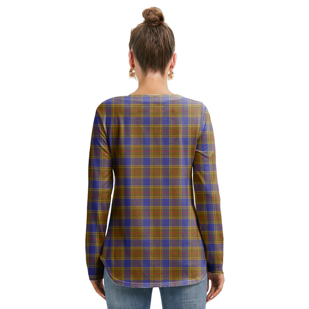 Balfour Modern Tartan Crest Long Sleeve Neckline Tie Sweatshirt