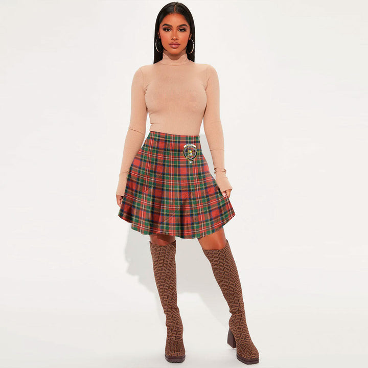 Stewart Royal Modern Tartan Crest Mini Skirt