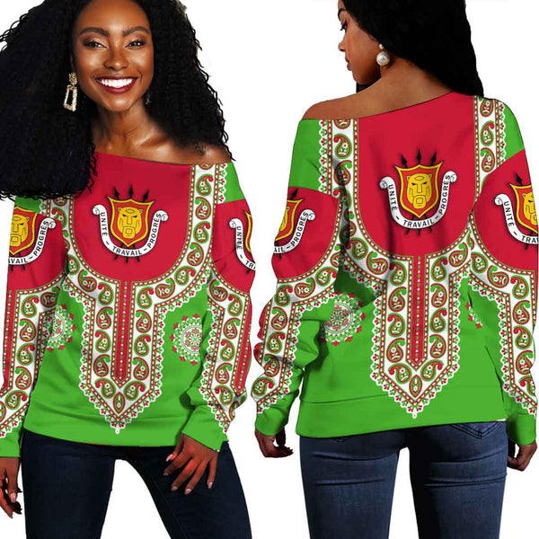 Burundi Dashiki Off Shoulder Sweatshirt