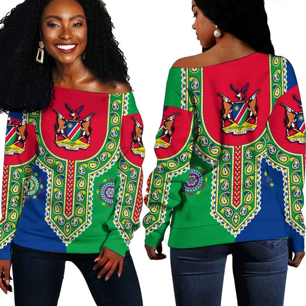 Namibia Dashiki Off Shoulder Sweatshirt