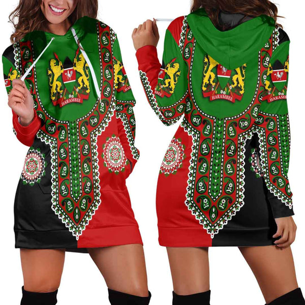 Kenya Dashiki Hoodie Dress