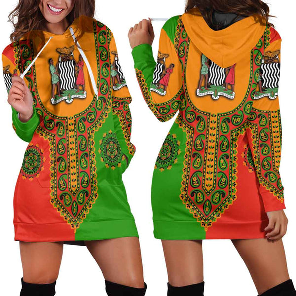 Ghana Dashiki Hoodie Dress