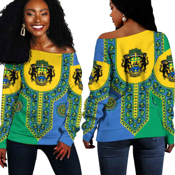 Gabon Dashiki Off Shoulder Sweatshirt