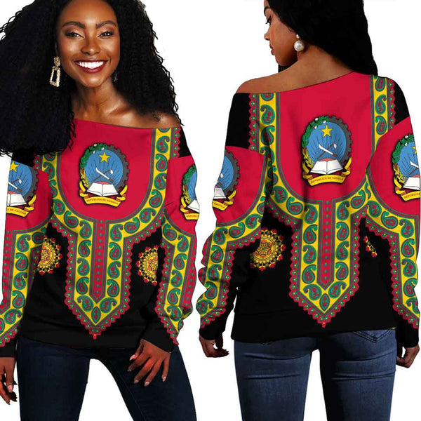 Angola Dashiki Off Shoulder Sweatshirt