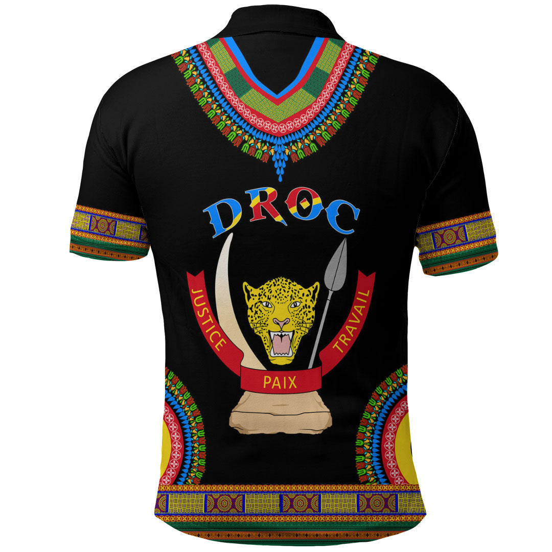 Democratic Republic Of The Congo Dashiki Polo Shirts