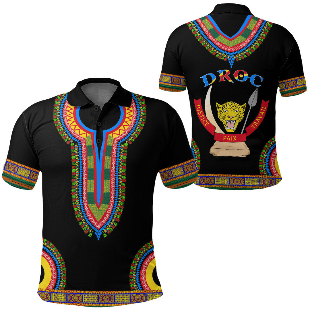 Democratic Republic Of The Congo Dashiki Polo Shirts