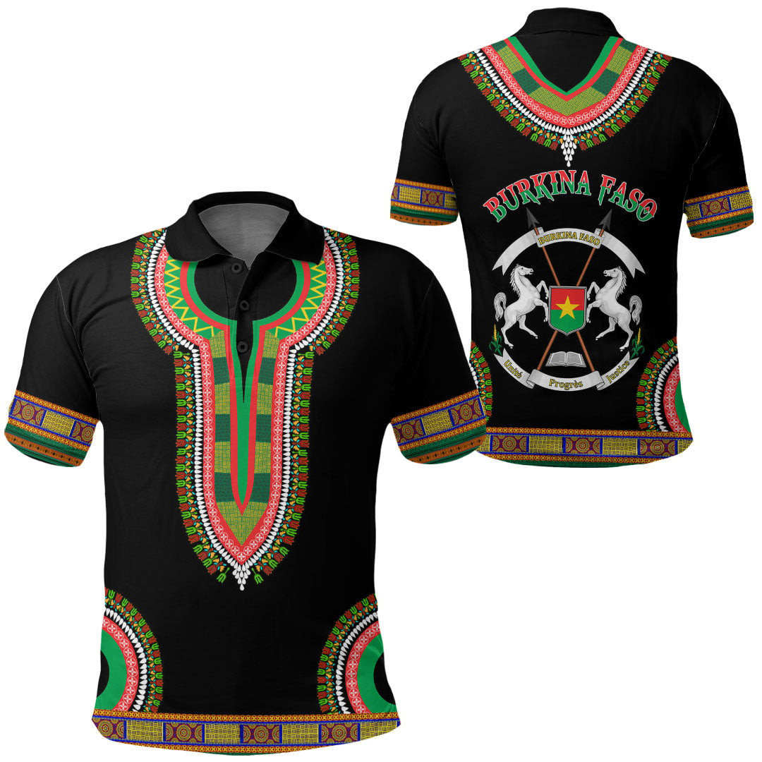 Burkina Faso Dashiki Polo Shirts