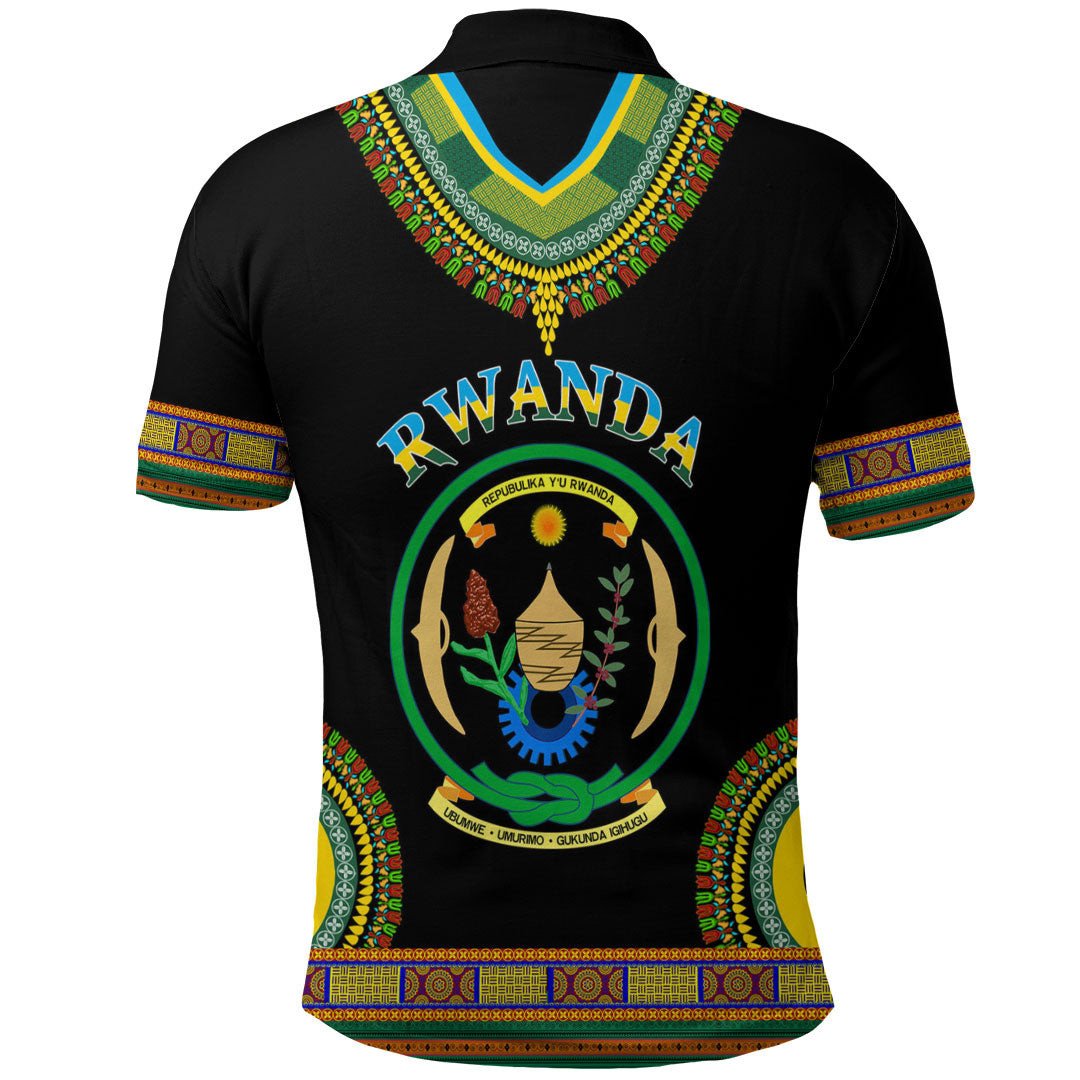 Rwanda Dashiki Polo Shirts