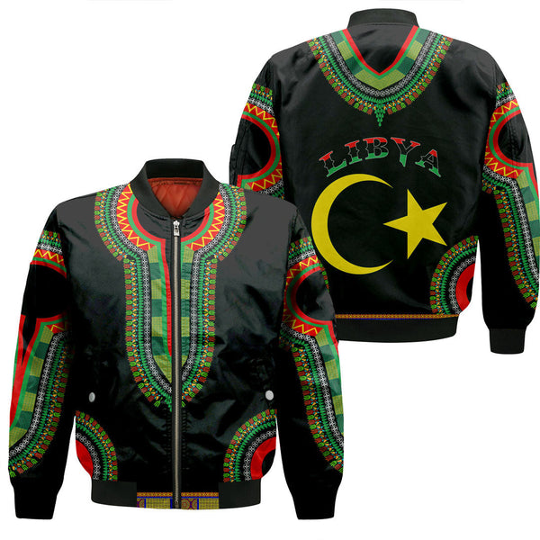 Libya Dashiki Sleeve Zip Bomber Jacket