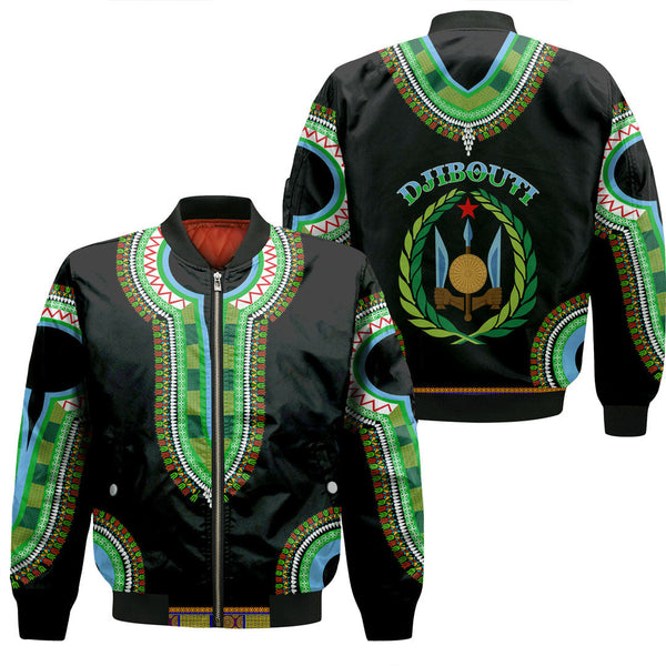 Djibouti Dashiki Sleeve Zip Bomber Jacket