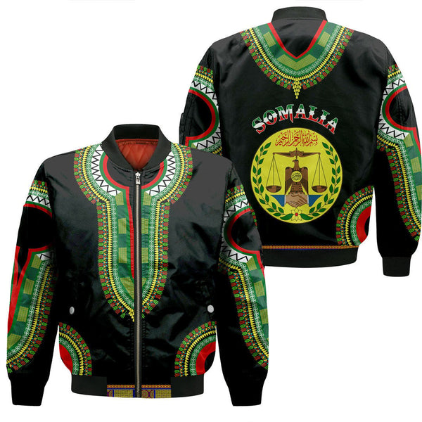 Somalia Dashiki Sleeve Zip Bomber Jacket