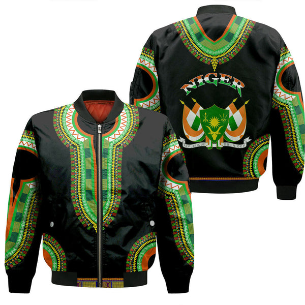 Niger Dashiki Sleeve Zip Bomber Jacket