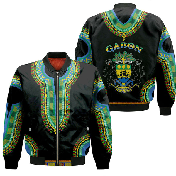 Gabon Dashiki Sleeve Zip Bomber Jacket