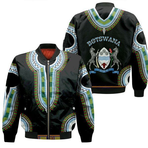 Botswana Dashiki Sleeve Zip Bomber Jacket