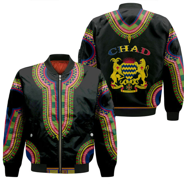 Chad Dashiki Sleeve Zip Bomber Jacket