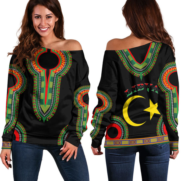 Libya Dashiki Off Shoulder Sweatshirts